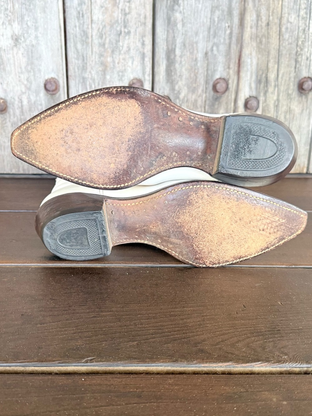 Vintage 1950's Frye Classic Women’s Cowboy Boots With Gold Thunderbird Adornment - Picture 7 of 7